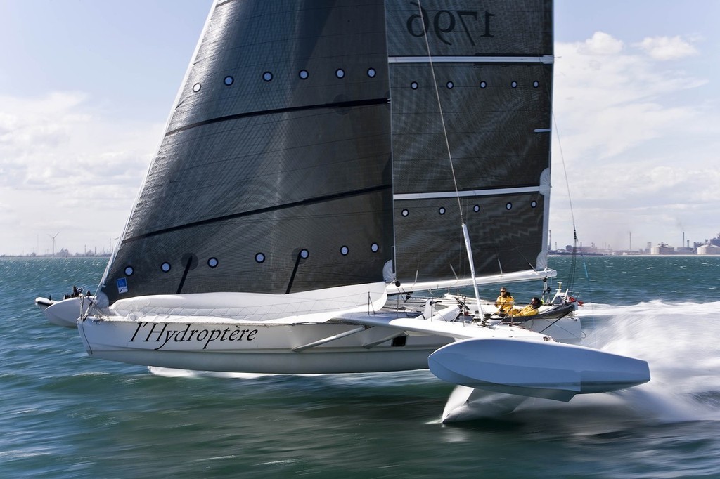 L'Hydroptere photo copyright Gulain Grenier http://www.martin-raget.com taken at  and featuring the  class